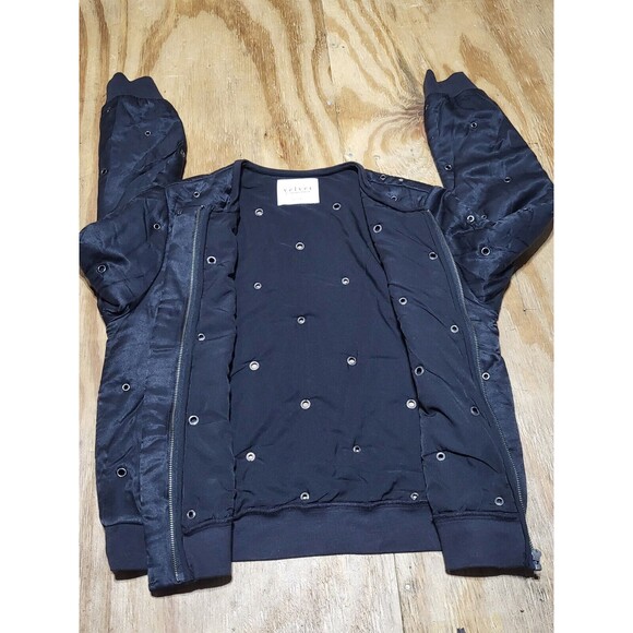 Velvet by Graham & Spencer Viviette Grommet Bomber Jacket Women M Zip @H2 - Picture 4 of 9